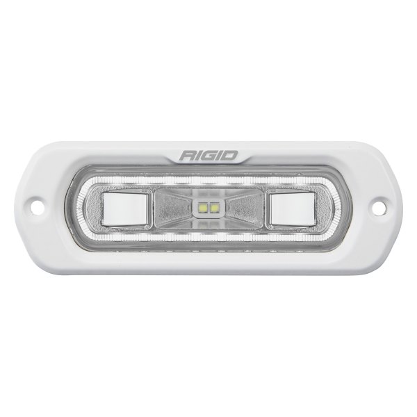 Rigid Industries® - SR-L Series Flush Mount 4.5"x1.5" 14W White Housing Wide Driving Beam LED Light with White Halo