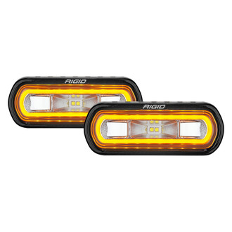 Rigid Industries® - SR-L Series 4.5"x1.5" 2x14W Rectangular Wide Driving Beam LED Lights with Amber Halo