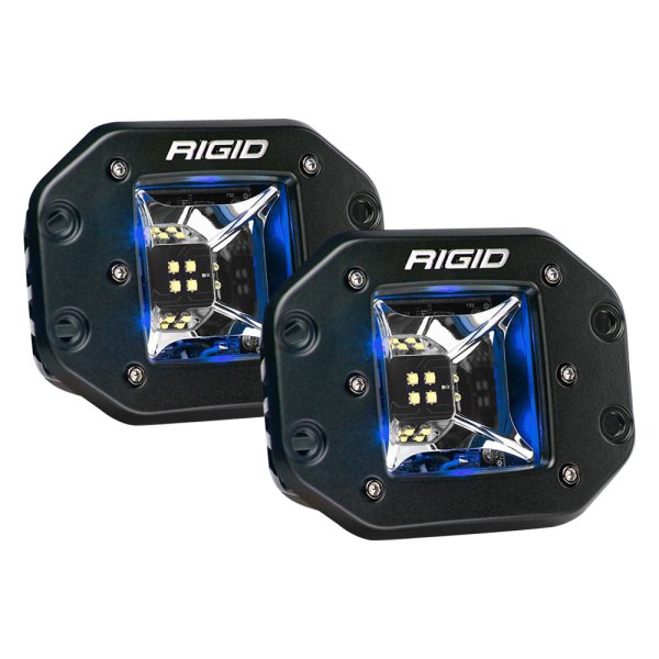 Rigid Industries® - Radiance Series Flush Mount 3"x3" 2x30W Scene Beam LED Lights with Blue Backlight