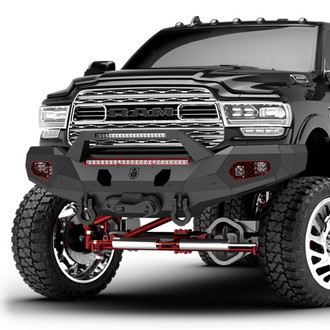Road Armor® - Evolution Full Width Black Powder Coated Front Winch HD Bumper with Hoop