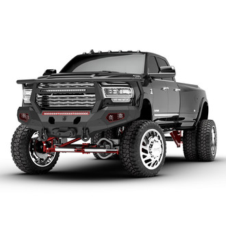 Road Armor® - Evolution Full Width Black Powder Coated Front Winch HD Bumper with Reaper Guard
