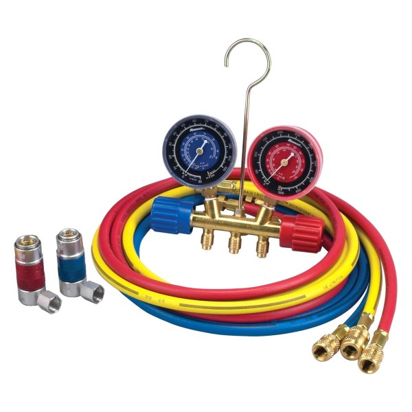Robinair® - Brass R-134a Manifold Gauge Set with 72" Hoses and 90° Manual Couplers