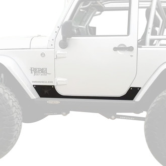 Rock Slide Engineering® - Black Powder Coat Rocker Guards with Mounting Holes