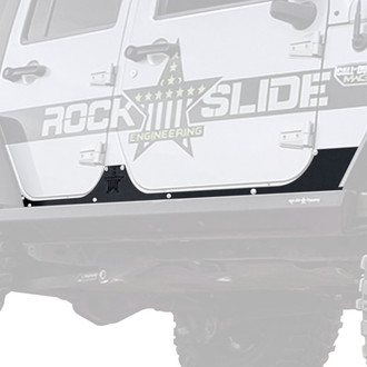 Rock Slide Engineering® - Black Powder Coat Rocker Guards with Mounting Holes