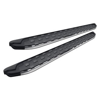 Romik® - 5.5" REC Series Black Running Boards with Polished Trim