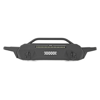 Rough Country® - Hybrid High Clearance Full Width Black Powder Coated Front Winch Modular Bumper with Hoop