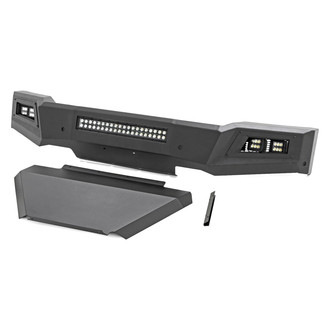Rough Country® - High Clearance Mid Width Black Powder Coated Front HD Bumper