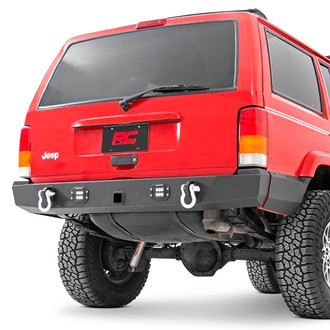 Rough Country® - Full Width Black Powder Coated Rear HD Bumper
