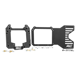 Rough Country® - Black Powder Coated Spare Tire Relocation Plate and Reinforcement Bracket