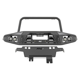 Rough Country® - Mid Width Black Powder Coated Front Pre-Runner Bumper with Hoop