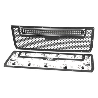 Rough Country® - 1-Pc Black Oval Laser Cut Mesh Main Grille with 1 x 30" LED Light Bar