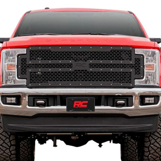 Rough Country® - 1-Pc Black Oval Laser Cut Mesh Main Grille