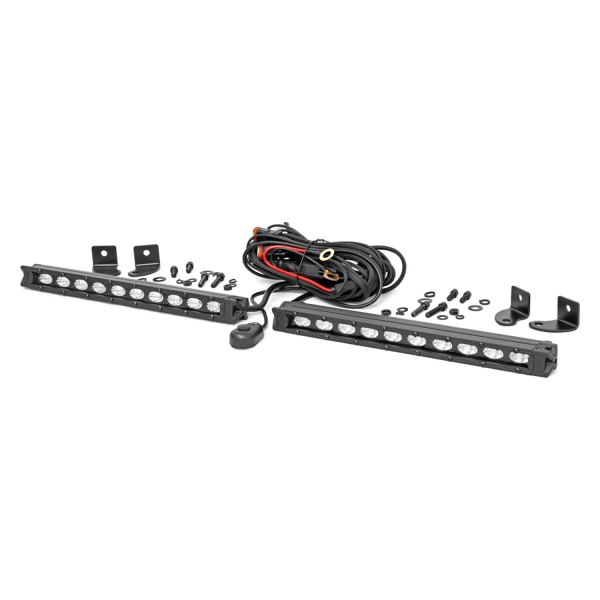 Rough Country® - Black Series Slimline 10" 2x50W Flood Beam LED Light Bars