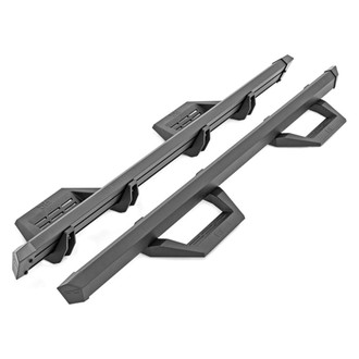 Rough Country® - SRX2 Cab Length Black Trapezoid Nerf Step Bars