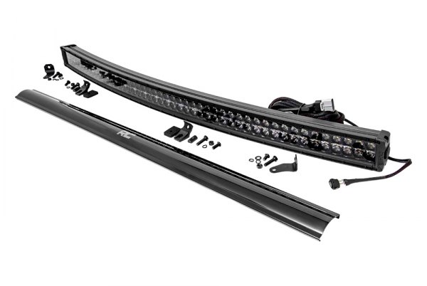 Rough Country® - Black Series 50" 480W Curved Dual Row Combo Spot/Flood Beam LED Light Bar, with Cool White DRL, Full Set