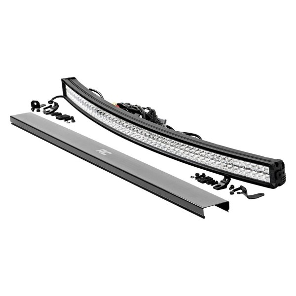 Rough Country® - Chrome Series 54" 520W Curved Dual Row Combo Spot/Flood Beam LED Light Bar, with Cool White DRL, Full Set