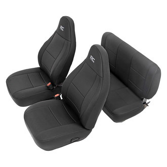 Rough Country® - Neoprene 1st & 2nd Row Black Seat Cover Set