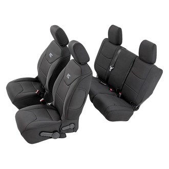 Rough Country® - Neoprene 1st & 2nd Row Black Seat Cover Set