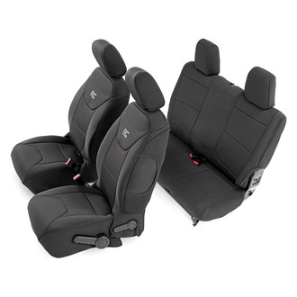 Rough Country® - Neoprene 1st & 2nd Row Black Seat Cover Set