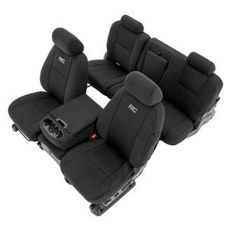 Rough Country® - Neoprene 1st & 2nd Row Black Seat Cover Set
