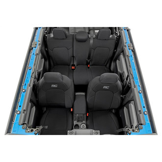 Rough Country® - Neoprene 1st & 2nd Row Black Seat Cover Set