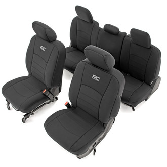 Rough Country® - Neoprene 1st & 2nd Row Black Seat Cover Set