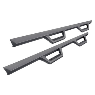 Rough Country® - Contoured Cab Length Black Trapezoid Drop Steps