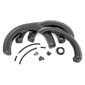 Rough Country® - Pocket Flat Black Front and Rear Fender Flares