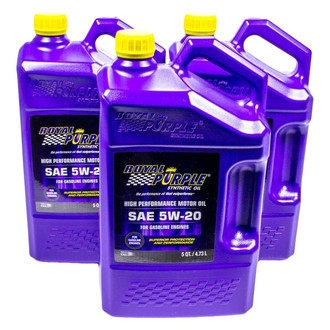Royal Purple® - API-Licensed™ Multi-Grade SAE 5W-20 Synthetic Motor Oil, 5 Quarts x 3 Jugs