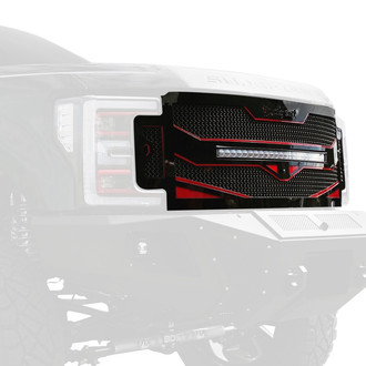 Royalty Core® - 1-Pc RC4X Layered Design Custom Painted Mesh Main Grille with 1 x 30" LED Light Bar