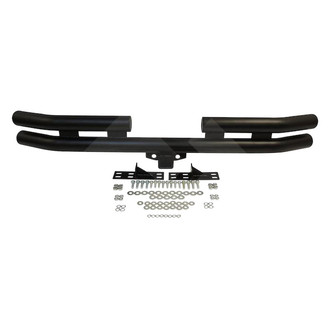 RT Off-Road® - Full Width Black Powder Coated Rear Tubular Bumper with Hitch Receiver