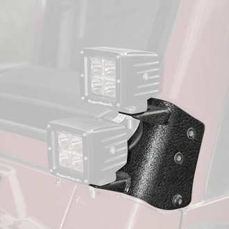 Rugged Ridge® - Dual Textured Black A-Pillar Mounts for 4 Lights