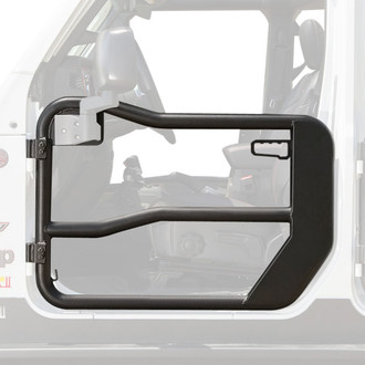 Rugged Ridge® - Black Powder Coat Front Tube Doors with Mirrors