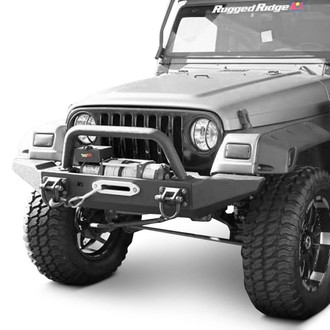 Rugged Ridge® - XHD Stubby Black Front Winch Modular Bumper