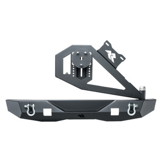 Rugged Ridge® - XOR Mid Width Black Powder Coated Rear HD Bumper with Swingout Tire Carrier