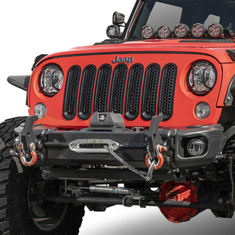 Rugged Ridge® - Arcus Stubby Textured Black Front Winch HD Bumper