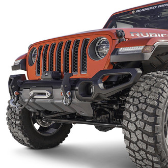 Rugged Ridge® - Venator Full Width Black Powder Coated Front Winch Modular Bumper