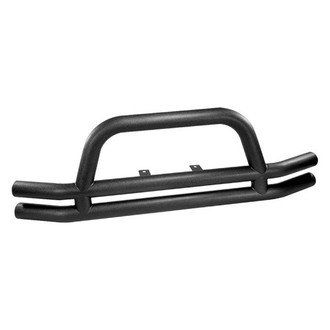 Rugged Ridge® - 3" Full Width Textured Black Front Tubular Bumper with Hoop