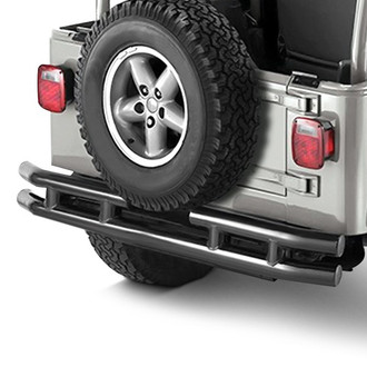Rugged Ridge® - 3" Full Width Gloss Black Rear Tubular Bumper