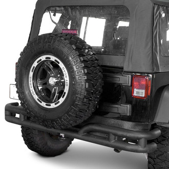Rugged Ridge® - 3" Full Width Black Rear Tubular Bumper