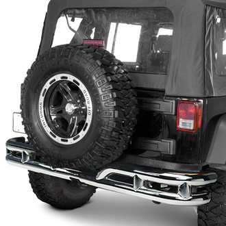 Rugged Ridge® - 3" Full Width Silver Rear Tubular Bumper