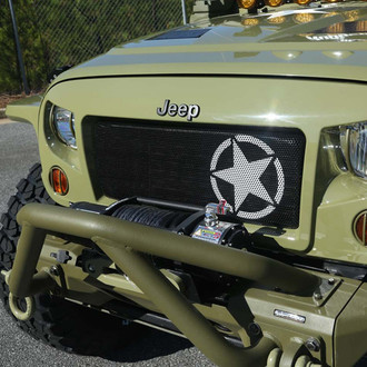 Rugged Ridge® - Spartan Series Military Star Design Black CNC Machined Main Grille