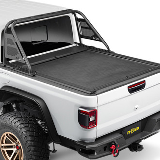 Rugged Ridge® - Armis Hard Manual Retractable Bed Cover with Max Track Rails