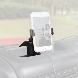 Rugged Ridge® - Black Dash Multi-Mount with Charging Phone Holder