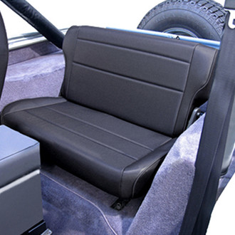 Rugged Ridge® - Replacement Fold & Tumble Rear Seat, Black Denim