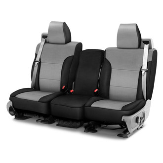 Saddleman® - Leatherette 1st Row Gray with Black Custom Seat Covers