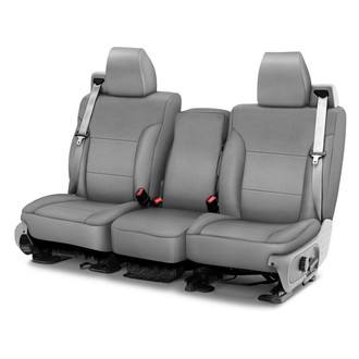 Saddleman® - Leatherette 1st Row Gray Custom Seat Covers