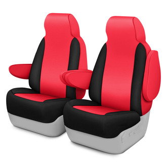Saddleman® - Neoprene 1st Row Red with Black Custom Seat Covers