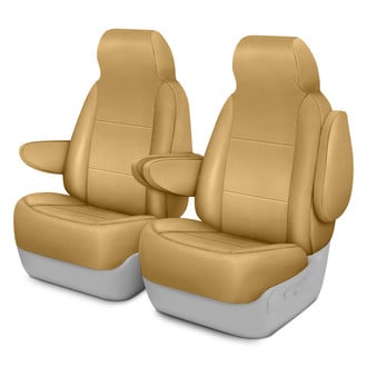 Saddleman® - Leatherette 1st Row Tan Custom Seat Covers