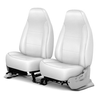 Saddleman® - Leatherette 1st Row White Custom Seat Covers